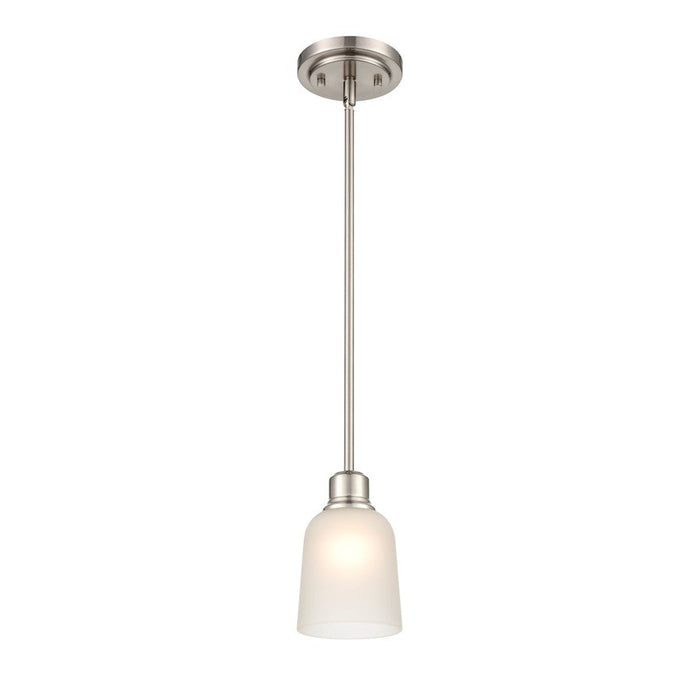 Millennium Lighting Amberle 1 Light Pendant, Brushed/Frosted White - 2821-BN