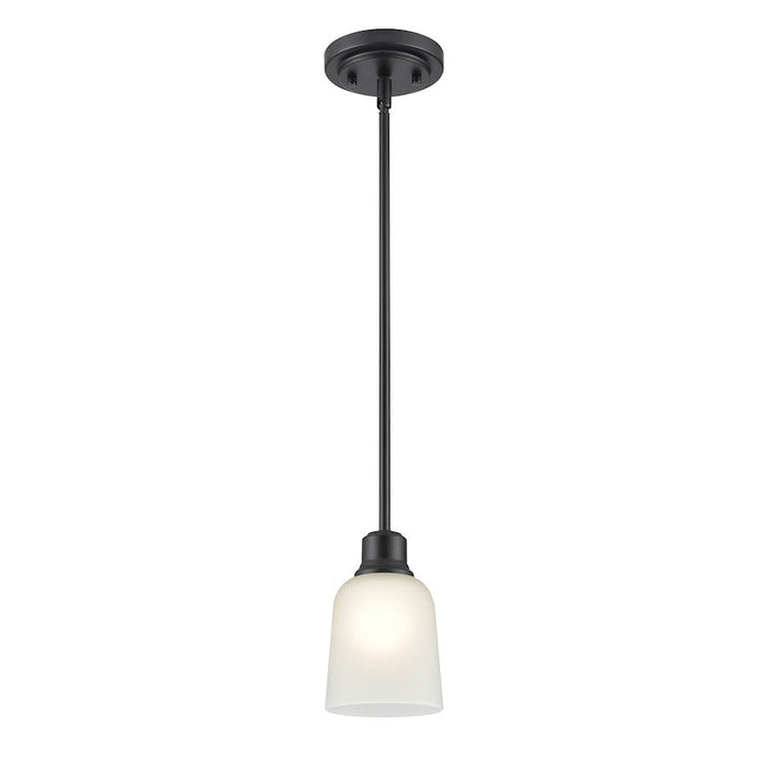 Millennium Lighting Amberle 1 Light Mini-Pendant, Black/Frosted