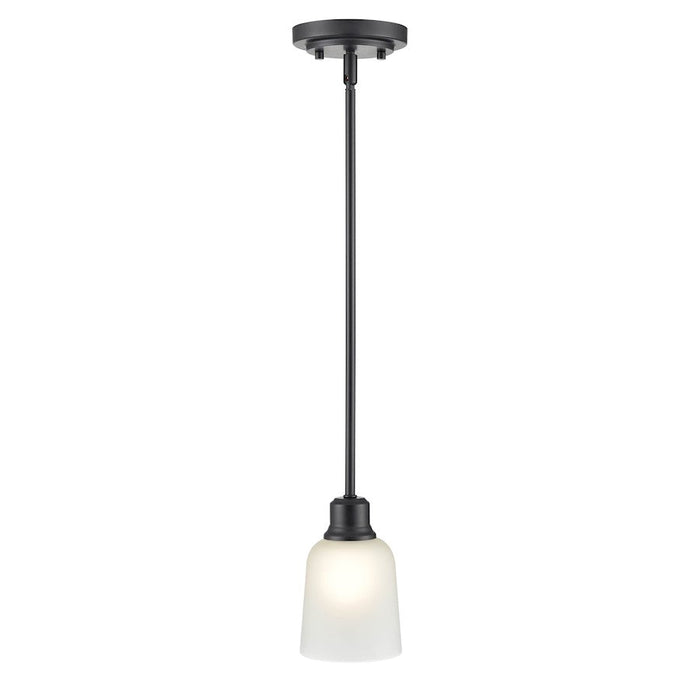 Millennium Lighting Amberle 1 Light Mini-Pendant, Black/Frosted