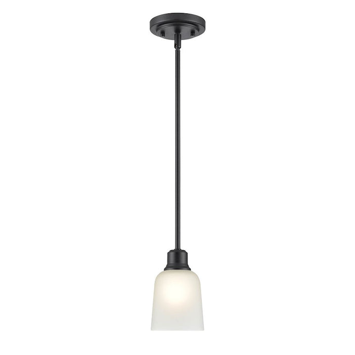 Millennium Lighting Amberle 1 Light Mini-Pendant, Black/Frosted
