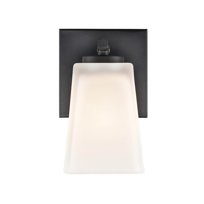 Millennium 1 Light 7" Wall Sconce, Matte Black/Etched White