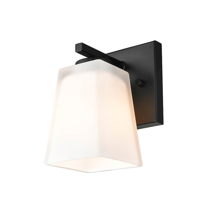 Millennium 1 Light 7" Wall Sconce, Matte Black/Etched White