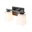 Millennium Lighting 2 Light Vanity, Matte Black/Etched White