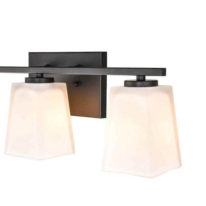 Millennium Lighting 3 Light Vanity, Matte Black/Etched White