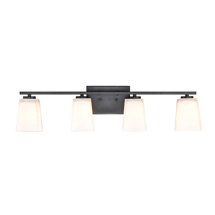 Millennium Lighting 4 Light Vanity, Matte Black/Etched White