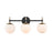 Millennium Lighting 3 Light Vanity, Matte Black/Modern Gold/Opal - 30303-MB-MG