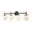 Millennium Lighting 4 Light Vanity, Matte Black/Modern Gold/Opal - 30304-MB-MG