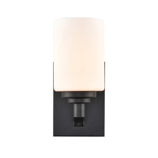 Millennium 1 Light 9" Wall Sconce, Matte Black/Etched White - 3181-MB