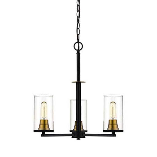 Millennium Burbank 3 Light 28" Chandelier, Black/Bronze - 3483-MB-HBZ