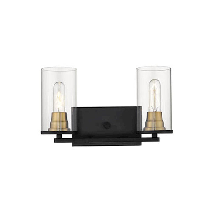 Millennium Burbank 2 Light 8" Vanity, Matte Black/Heirloom Bronze - 3492-MB-HBZ