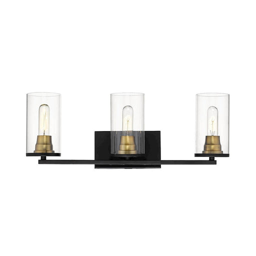 Millennium Burbank 3 Light 8" Vanity, Matte Black/Heirloom Bronze - 3493-MB-HBZ