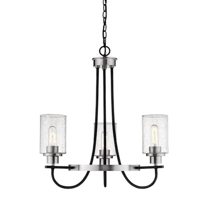 Millennium Clifton 3 Light 25" Chandelier, Black/Brushed Nickel - 3503-MB-BN