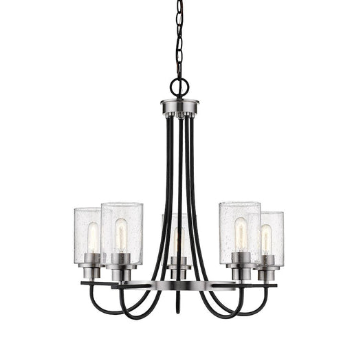 Millennium Clifton 5 Light 26.5" Chandelier, Black/Nickel - 3505-MB-BN