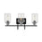 Millennium Clifton 3 Light 8.5" Vanity, Matte Black/Brushed Nickel - 3513-MB-BN