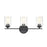 Millennium 3 Light 7.875" Vanity, Matte Black/Clear Seeded - 3683-MB