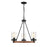 Millennium 3 Light 21.5" Chandelier, Matte Black/Wood Grain - 3823-MB-WG