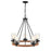 Millennium 5 Light 24.5" Chandelier, Matte Black/Wood Grain - 3825-MB-WG