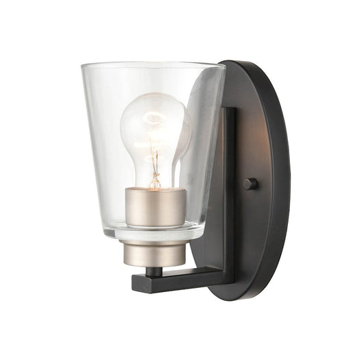 Millennium Lighting 1 Light Sconce, Black/Satin Nickel/Clear - 40011-MB-SN