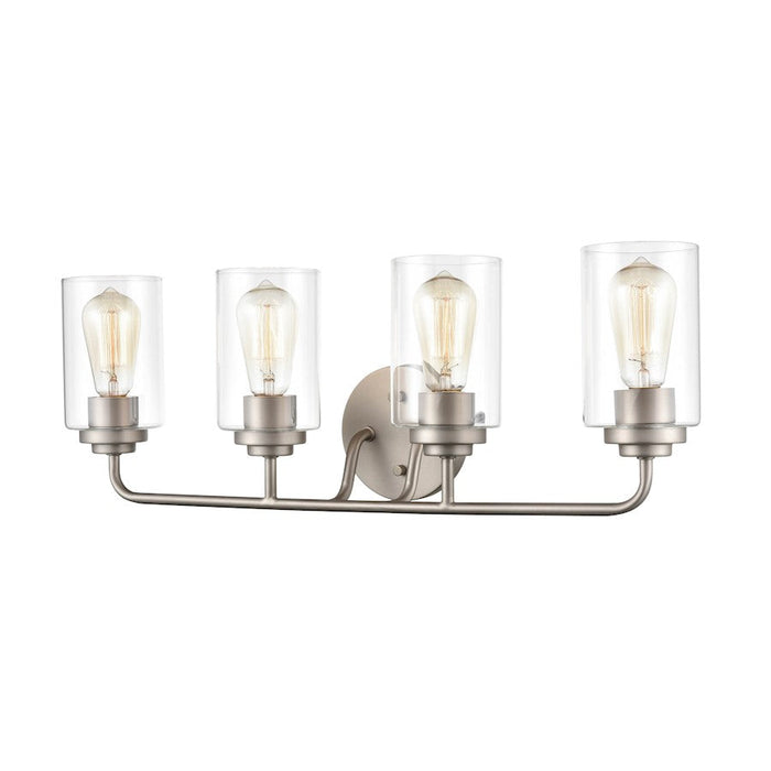 Millennium Lighting 4 Light Vanity, Satin Nickel/Clear - 40024-SN