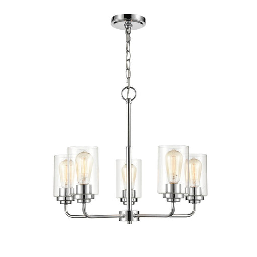 Millennium Lighting 5 Light Chandelier Ceiling Light, Chrome/Clear - 40025-CH