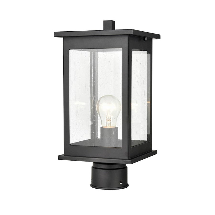 Millennium Lighting Bowton 1 Lt Outdoor Post Lantern, Black/Seeded