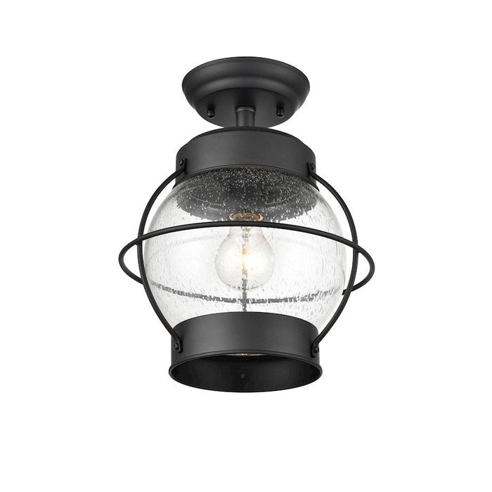 Millennium Lighting Aremelo 1 Lt Outdoor Flush Mount, Black/Seeded - 4171-PBK