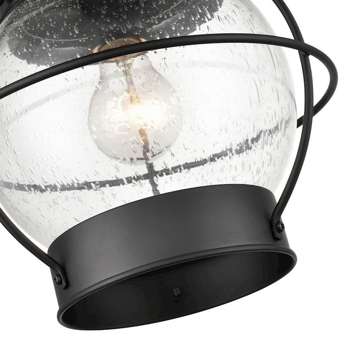 Millennium Lighting Aremelo 1 Lt Outdoor Flush Mount, Black/Seeded