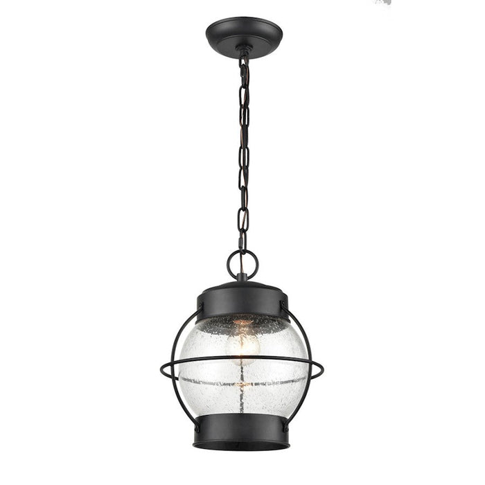 Millennium Aremelo 1 Light 12" Outdoor Hanging Lantern, Black