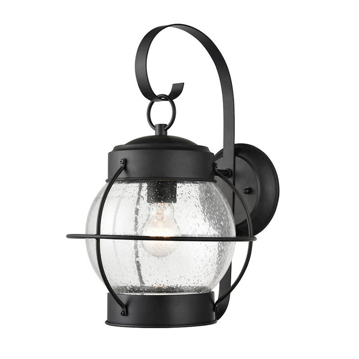 Millennium Aremelo 1 Light 16" Outdoor Flush Mount, Black/Clear