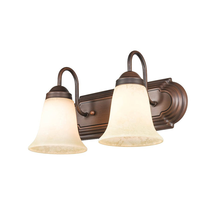 Millennium Lighting 2 Light Vanity Light, Bronze/Turinian Scavo