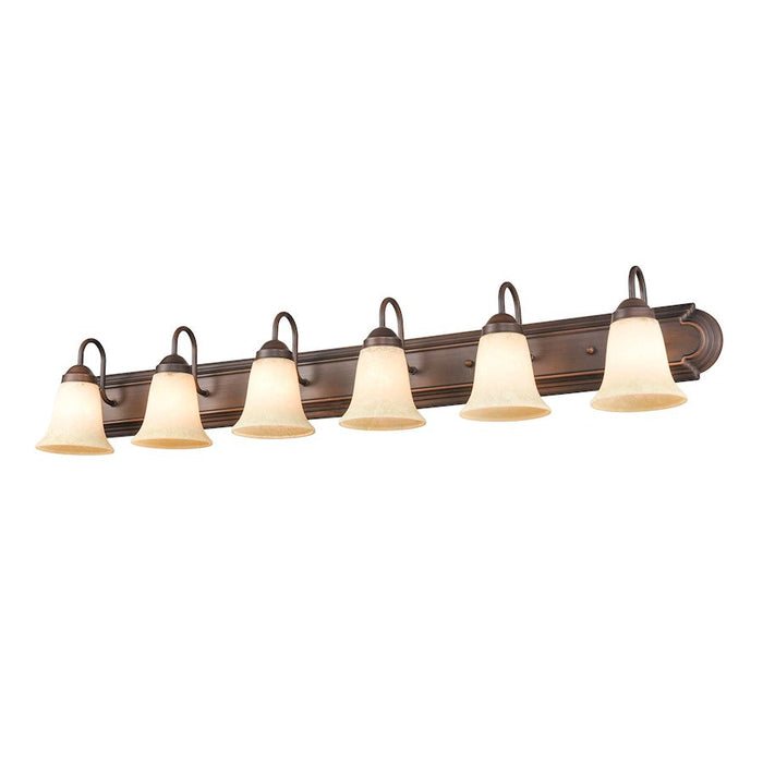 Millennium Lighting 6 Light Vanity Light, Bronze/Turinian Scavo