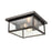 Millennium Evanton 2 Light Outdoor Flush Mount, Bronze/Clear Seeded