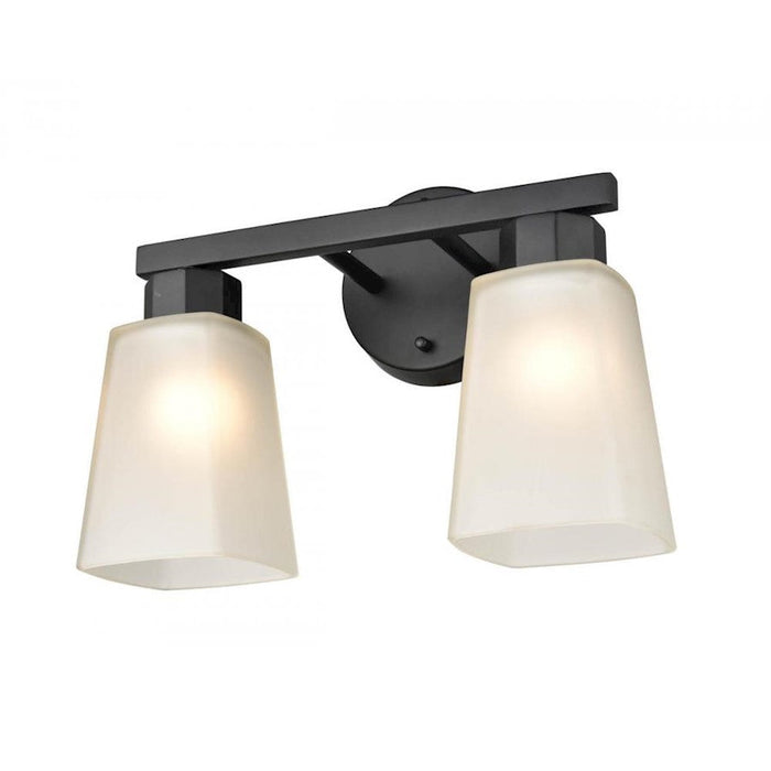 Millennium Coley 2 Light 10.125" Vanity, Matte Black/Frosted - 4272-MB