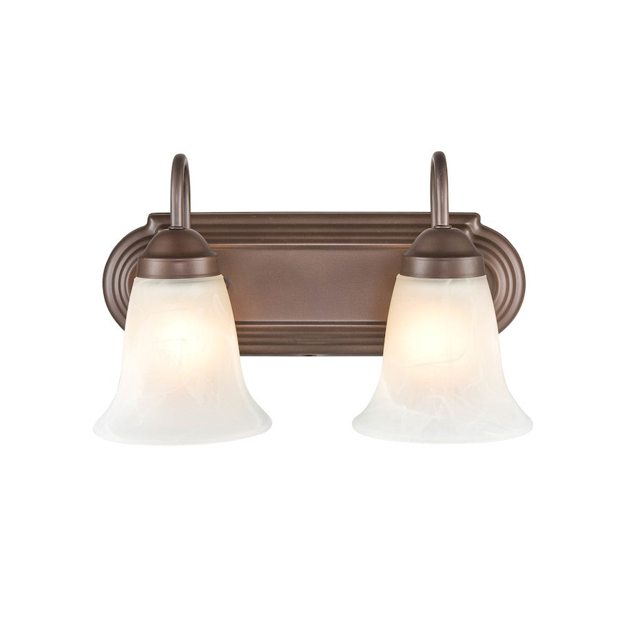 Millennium Lighting 2 Light Vanity Light, Bronze/Faux Alabaster - 4282-BZ