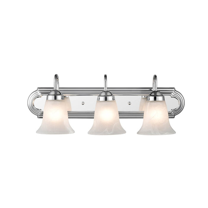 Millennium Lighting 3 Light Vanity Light, Chrome/Faux Alabaster - 4283-CH