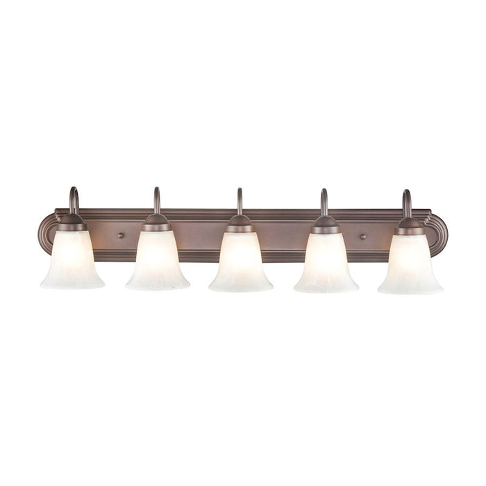 Millennium Lighting 5 Light Vanity Light, Bronze/Faux Alabaster - 4285-BZ