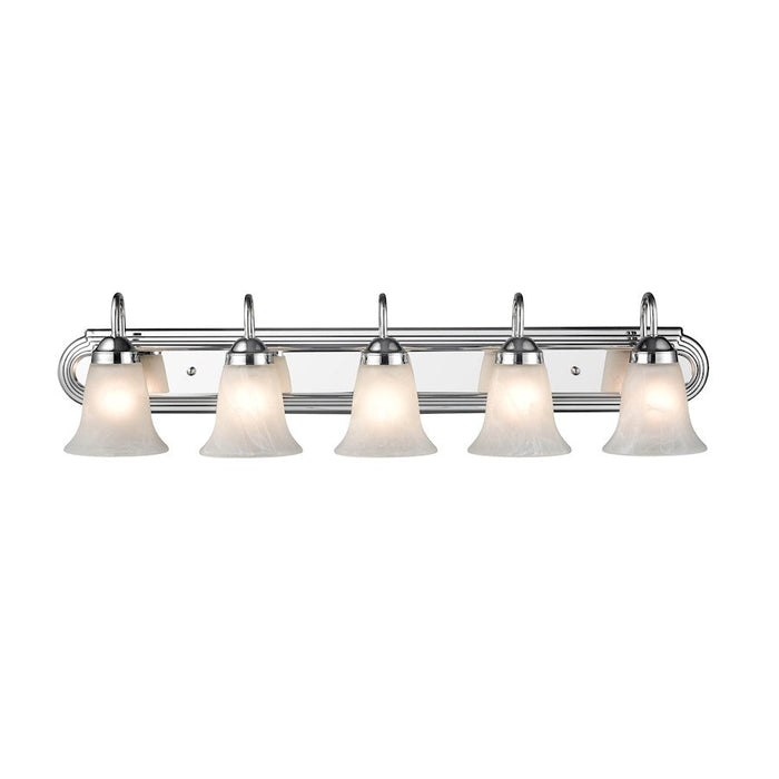 Millennium Lighting 5 Light Vanity Light, Chrome/Faux Alabaster - 4285-CH