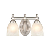Millennium Lighting 13" 2 Light Vanity Light, Nickel/Faux Alabaster - 4302-SN