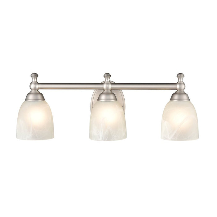 Millennium Lighting 21.5" 3 Light Vanity Light, Nickel/Faux Alabaster - 4303-SN