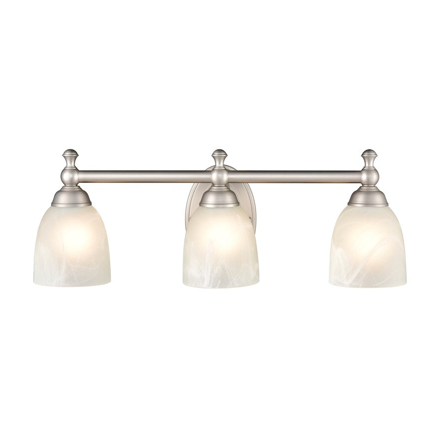 Millennium Lighting 21.5" 3 Light Vanity Light, Nickel/Faux Alabaster - 4303-SN