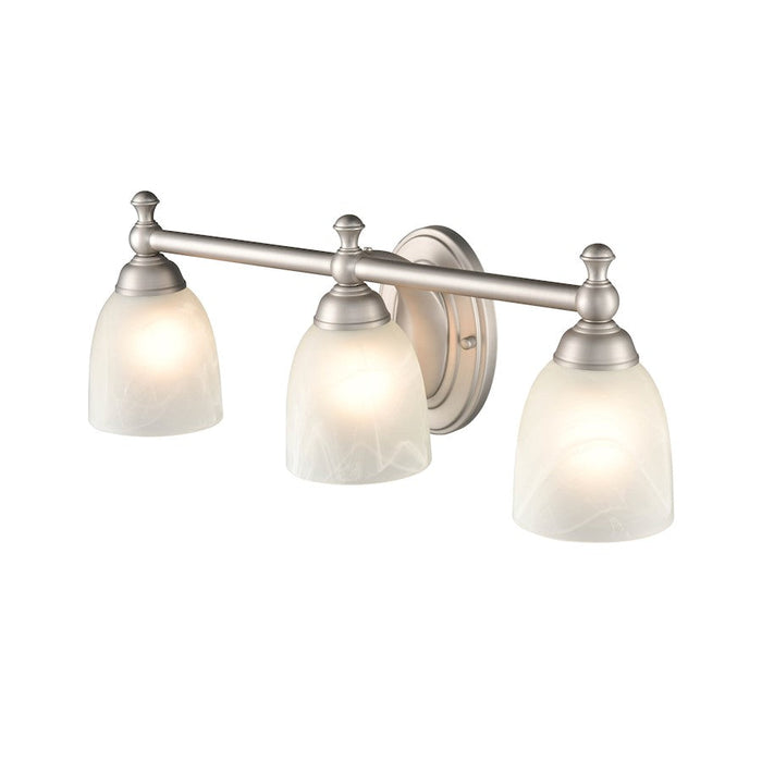 Millennium Lighting 21.5" 3 Light Vanity Light, Nickel/Faux Alabaster - 4303-SN