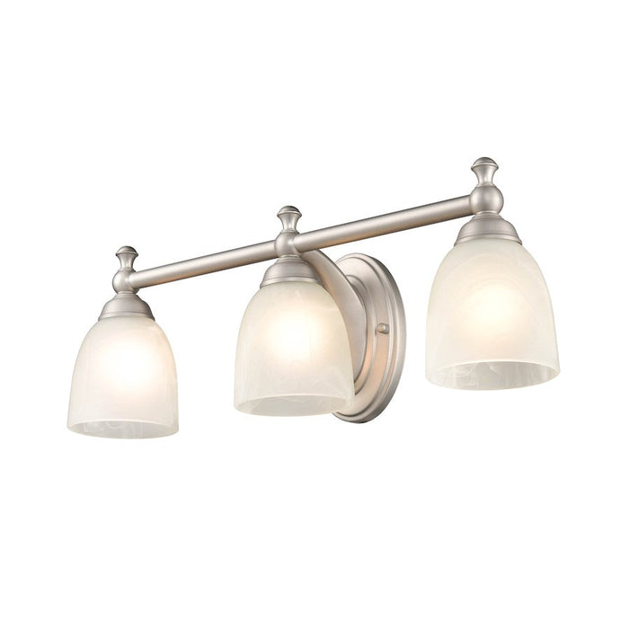 Millennium Lighting 21.5" 3 Light Vanity Light, Nickel/Faux Alabaster - 4303-SN