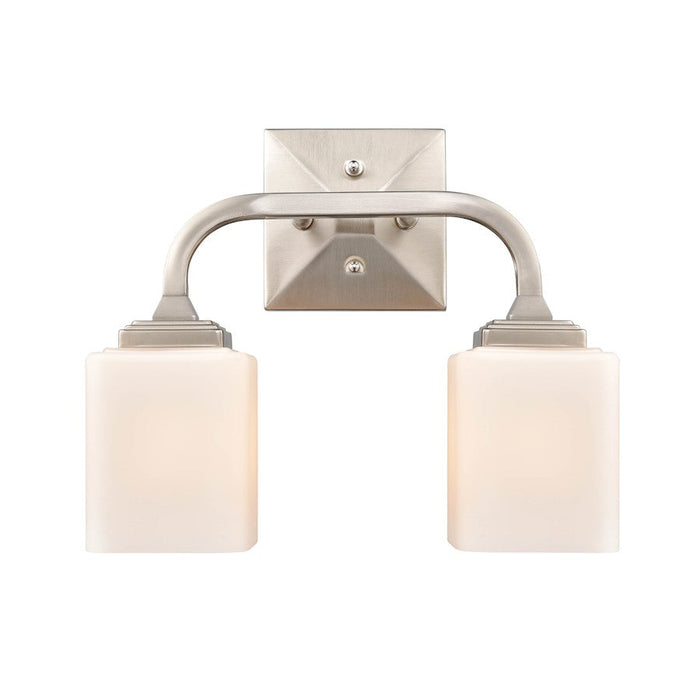 Millennium Lighting Eddison 2 Light Vanity, Nickel/Frosted Opal - 4322-BN