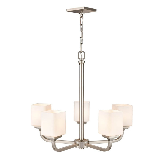 Millennium Lighting Eddison Chandelier, Frosted Opal