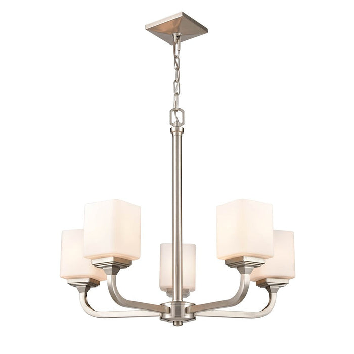 Millennium Lighting Eddison Chandelier, Frosted Opal