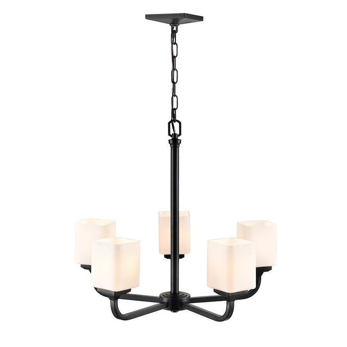 Millennium Lighting Eddison Chandelier, Frosted Opal