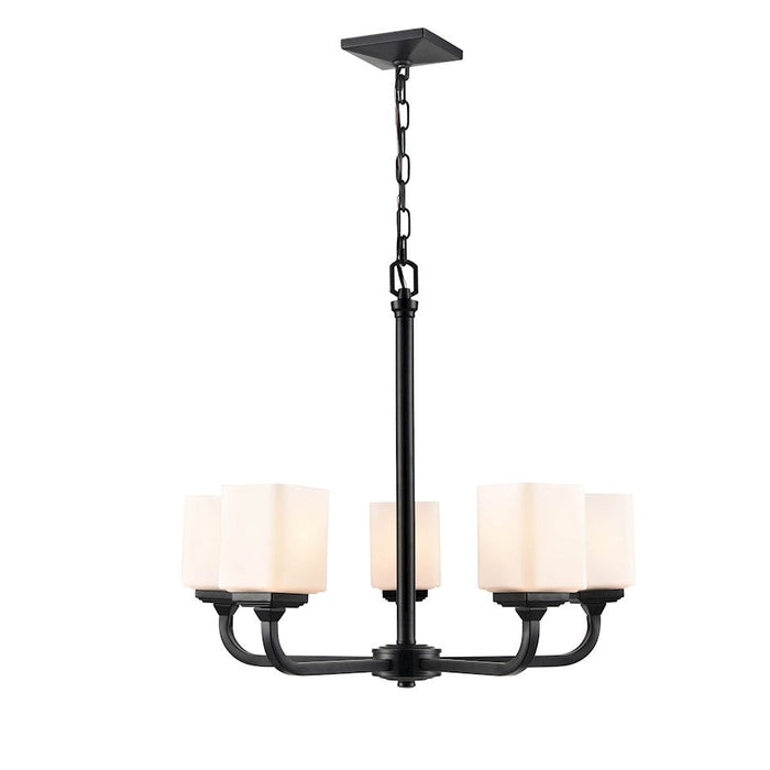 Millennium Lighting Eddison Chandelier, Frosted Opal