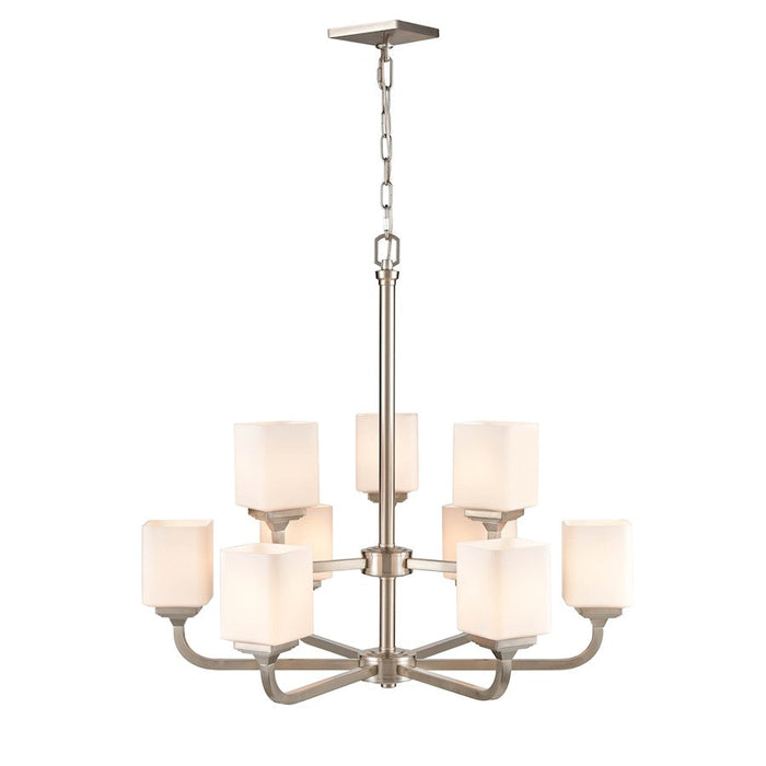 Millennium Lighting Eddison Chandelier, Frosted Opal