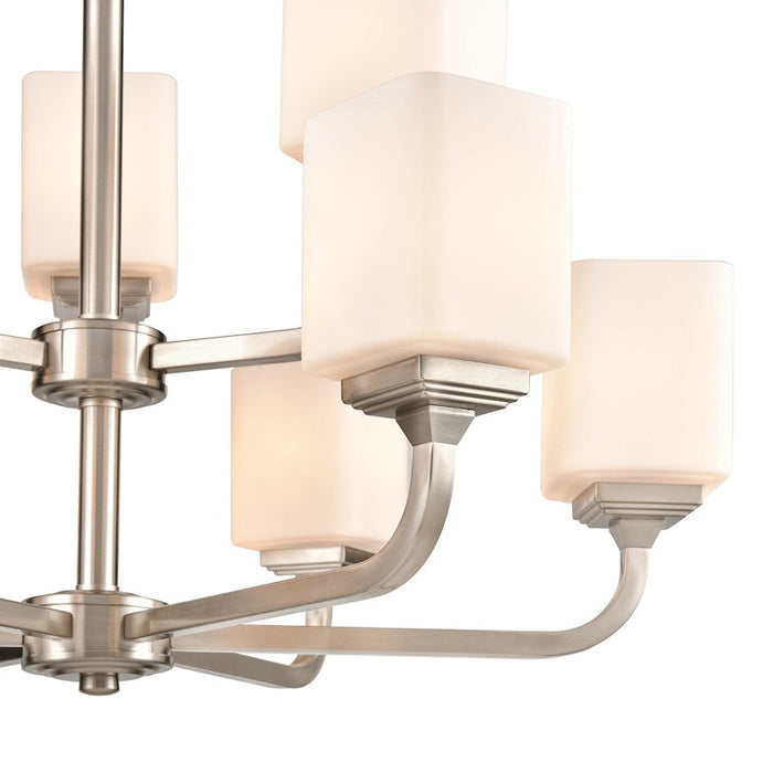 Millennium Lighting Eddison Chandelier, Frosted Opal