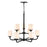 Millennium Lighting Eddison 9 Light Chandelier, Black/Frosted Opal - 4329-MB